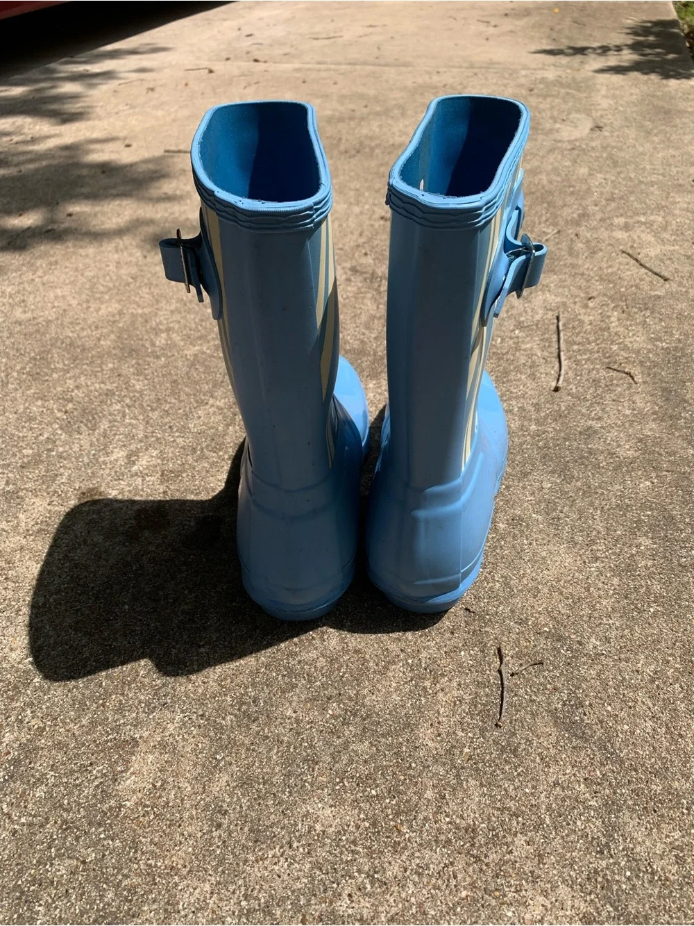 Hunter Blue and Cream Forget Me Not Striped Garden Boots